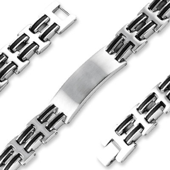 Armband Edelstahl ID Gravurplatte Trend 21,5cm