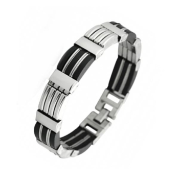 Armband Edelstahl Kautschuk FLORIDA 21,5cm