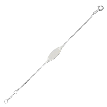 Schildarmband für Kinder 1,4mm Panzerkette Gravurplatte Silber 925 16cm