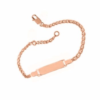 Schildarmband für Kinder 3mm Stegpanzerkette Gravurplatte Silber 925 rosé vergoldet 16cm