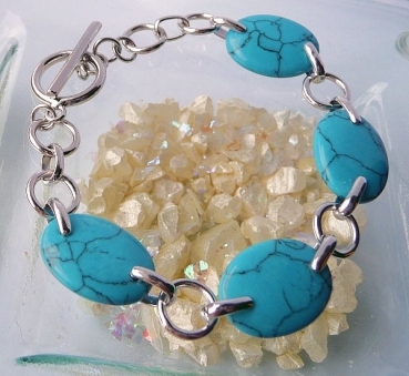 Design Armband türkis 925 Silber 20cm