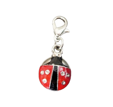 Anhänger Charm Maikäfer 14x12 rot schwarz