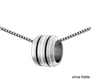 Anhänger Edelstahl Ring black-white