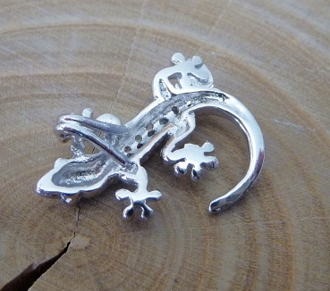 Silberanhänger Gecko mit Zirkonia 925 Silber