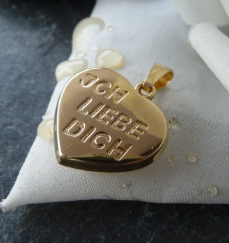 Anhänger 14x11mm Herz - ICH LIEBE DICH - 8Kt 333 GOLD