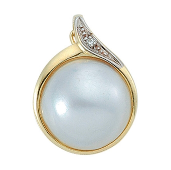 Anhänger Mabeperle und Brillant 14Kt 585 GOLD
