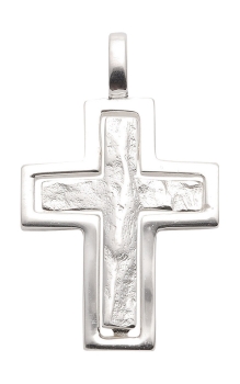 Anhänger Kreuz gehämmert 16x21mm Silber 925