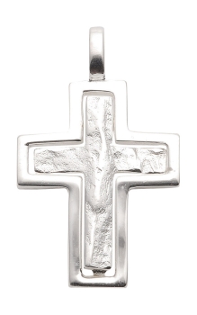 Anhänger Kreuz gehämmert 16x21mm Silber 925