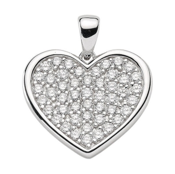 Anhänger Herz mit Zirkonia Silber 925
