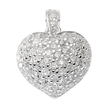 Anhänger Herz 13x11mm mit Zirkonia Silber 925