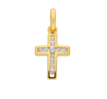 Anhänger Kreuz Zirkonia 8x12mm 8Kt 333 GOLD