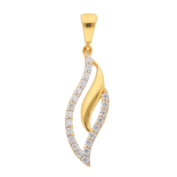 Anhänger 20mm Zirkonia 8Kt 333 GOLD