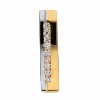 Anhänger bicolor 19mm Zirkonia 14Kt 585 GOLD