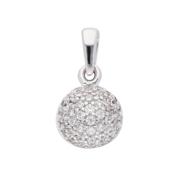 Anhänger 7mm Zirkonia 14Kt 585 WEISSGOLD