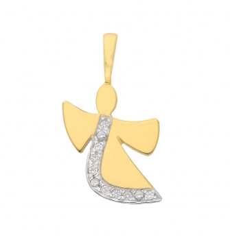 Anhänger Engelmotiv 18,5mm Zirkonia 8Kt 333 GOLD