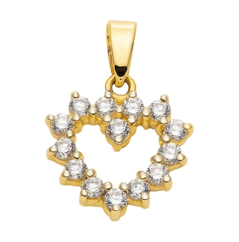 Anhänger Herz mit Zirkonia 8Kt 333 GOLD