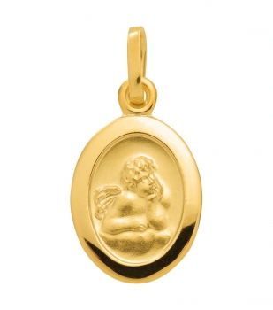 Anhänger Medaille Amor Engel oval 9x12mm 585 GOLD