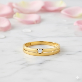 Preview: Damenring mit einem Zirkonia 333 GOLD