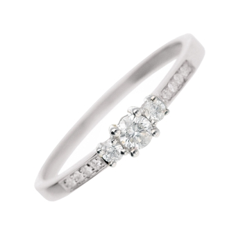 Ring 3,4mm Besatzmaß mit Diamanten 0,19ct 585 WEISSGOLD