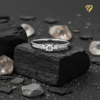Ring 3,4mm Besatzmaß mit Diamanten 0,19ct 585 WEISSGOLD