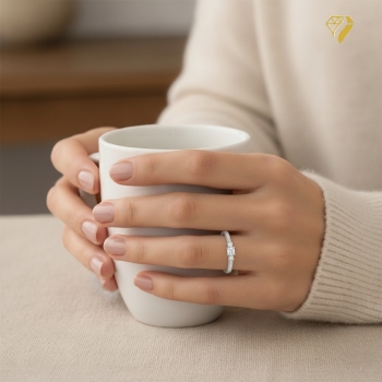 Ring 3,4mm Besatzmaß mit Diamanten 0,19ct 585 WEISSGOLD