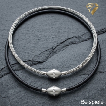 Wechselschliesse Edelstahl Olive mit Zirkonia rundherum