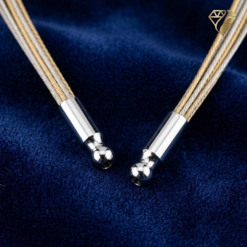 Preview: Edelstahl Collier bicolor für Wechelschliesse 7-reihig