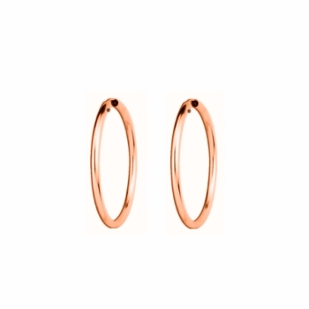 Creole 20mm Drahtcreole mit Steckverschluss in rosé vergoldet Silber 925