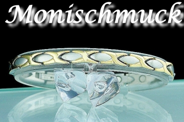 Armband Magnet Damen bicolor Edelstahl