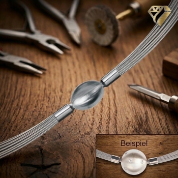 Preview: Edelstahl Collier für Wechelschliesse 30-reihig