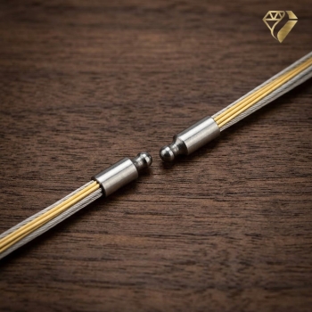 Preview: Edelstahl Collier bicolor für Wechelschliesse 10-reihig