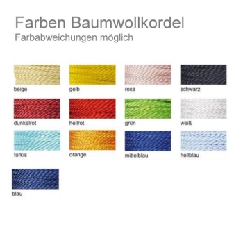 Baumwollkordel 2, 4, 6mm Farbe nach Wahl