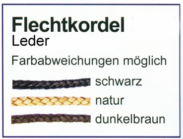 Lederbänder 3-6mm geflochten aus echtem Ziegenleder Farbe nach Wahl