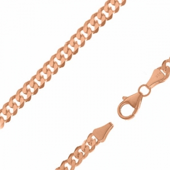 Collier Kette Panzer 4,5mm Silber 925, vergoldet, rosé vergoldet 40cm