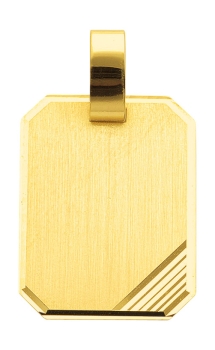 Anhänger Gravurplatte eckig 15x20mm 14Kt Gold
