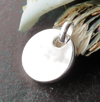 Anhänger Gravurplatte rund 20mm Silber 925