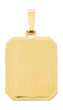 Anhänger Gravurplatte eckig 14x17mm 8Kt Gold