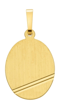 Anhänger Gravurplatte oval 13x16mm 8Kt Gold