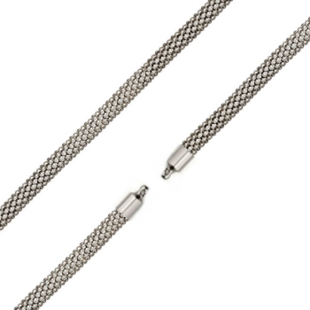 Edelstahl Collier Himbeerkette 5mm für Wechelschliesse 45cm