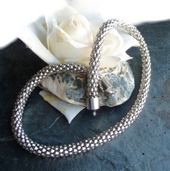 Edelstahl Collier Himbeerkette 8mm für Wechelschliesse 38cm