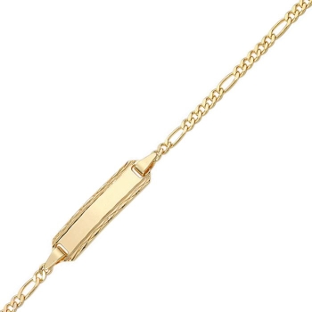 Schildarmband ID Figaro 1,9mm 14Kt GOLD 14cm