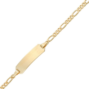 Schildarmband ID Figaro 2,3mm 8Kt GOLD 14cm