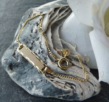 Schildarmband ID Flachpanzer 1,4mm 8Kt GOLD 14cm