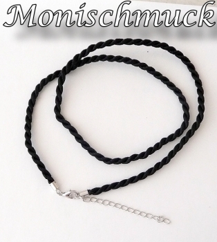 Kordelband Collier schwarz 3mm 45+5cm