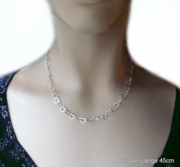 Collier Kette Design Herzen 925 Silber 40-90cm