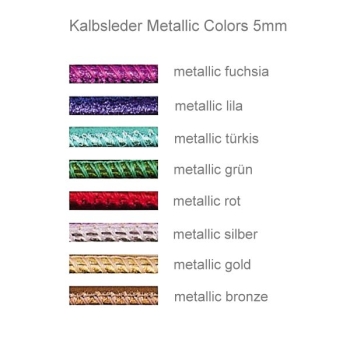 Ledercollier Kalbsleder 5mm 30 Farben für Wechselschliesse