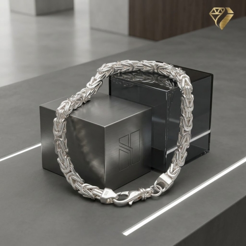 Preview: Armband Königskette 5,9 mm Herren Silber 925 21cm