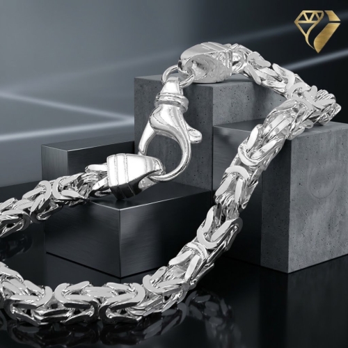 Preview: Armband Königskette 5,9 mm Herren Silber 925 21cm