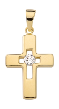 Anhänger Kreuz 14x19mm Zirkonia 8Kt 333 GOLD