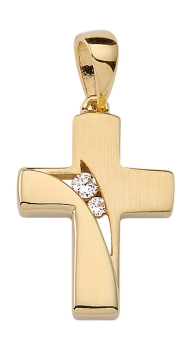 Anhänger Kreuz Zirkonia 13x15mm 8Kt 333 GOLD